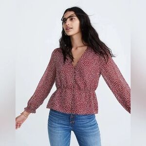 Madewell Overture Top in Ditsy Flowers Red